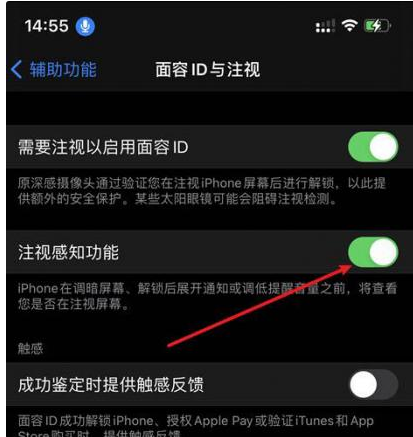 鞍山苹果14维修网点分享iPhone14注视感知功能有什么用 